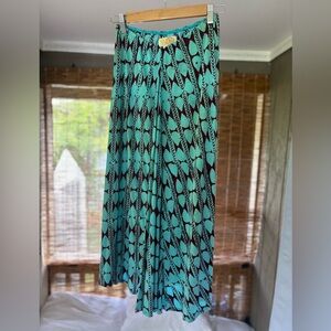 Light Blue NOA NOA skirt with maroon pattern
